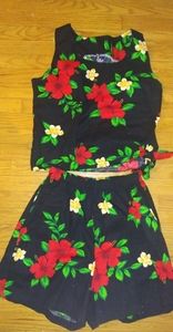 Vintage two piece floral set Royal Creations M/L
